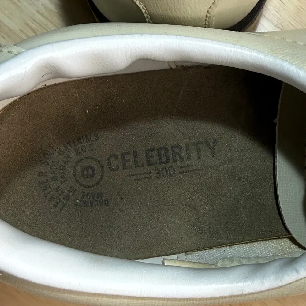CELEBRITY Bowling Shoes Hipster  Beige Leather Women’s Size 8 - Picture 5 of 6